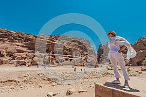 In Nabatean city of Petra Jordan photo