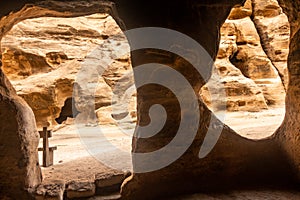 Nabatean dwelling, in the UNESCO World Heritage Site of Little Petra, Jordan