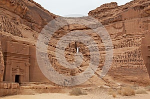 Nabatean tombs in Madain Saleh archeological site, Saudi Arabia photo