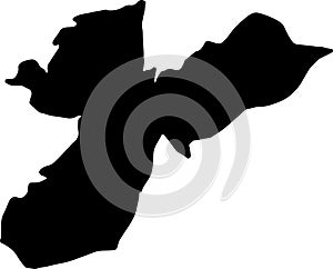 An Nabatiyah Lebanon silhouette map with transparent background