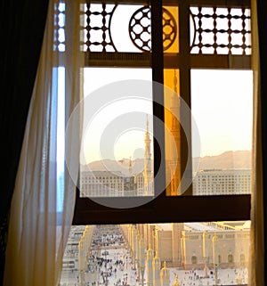 Nabawi Mosque from out of the window photo