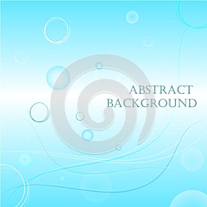 Abstract colored background with waves and circles on a turquoise photo