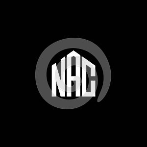 NAC letter logo design on BLACK background. NAC creative initials letter logo concept. NAC letter design.NAC letter logo design on