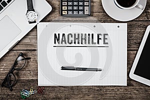 Nachhilfe German for private lessons on notepad