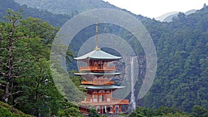 Nachi falls pagoda in Japan