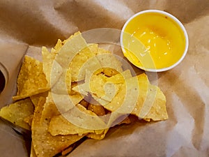 Nachos and cheese dip