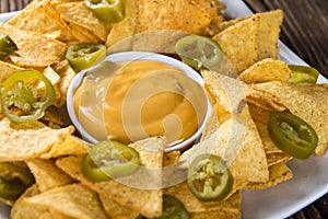 Nachos with Cheese Dip