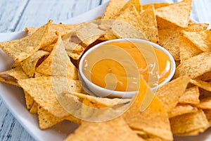 Nachos with Cheese Dip