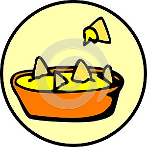 Nachos with cheese snack. Vector file available