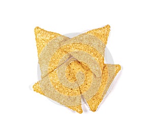 Nachos chips isolated on white background