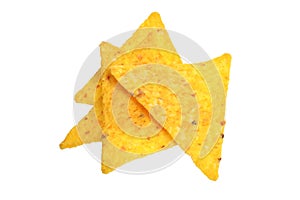 Nachos. Full focus Isolated on white background