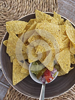 Nachos with guacamole