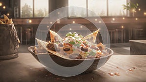 Nachos At Mexican Eatery. Generative AI