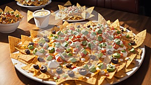 Nachos At Mexican Eatery. Generative AI