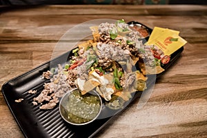 Nachos served in a Mexican restaurant in Rovaniemi, Finland