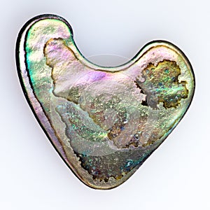 Nacre mother-of-pearl Abalone shaped like a heart photo