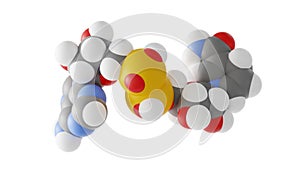 nadh molecule, coenzyme, molecular structure, isolated 3d model van der Waals