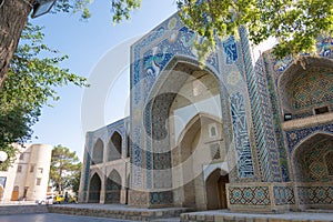 Nadir Divanbegi Madrasa in Bukhara, Uzbekistan. It is part of the World Heritage Site.