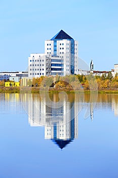 Nadym city in autumn in the North of Siberia