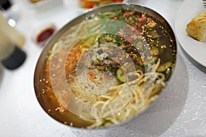 Naengmyeon in korean restaurant