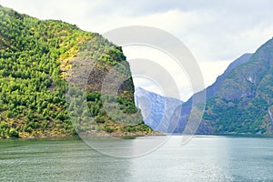 Naeroyfjord in Norway. Unesco World Heritage site.