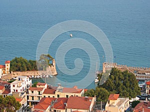 Nafpaktos harbor at Acarnania and Aetolia Greece