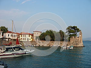 Nafpaktos harbor at Acarnania and Aetolia Greece