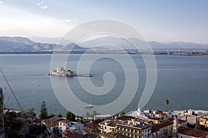 Nafplion panoramic view. Aerial view on the bay and on the city Nafplion Nauplia, Nafplio, Greece - Immagine photo