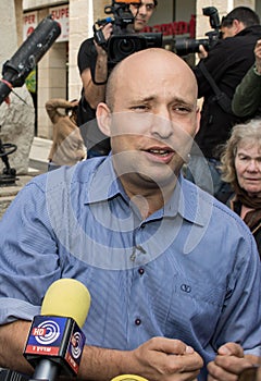 Naftali Bennett Campaigns in Jerusalem in 2015