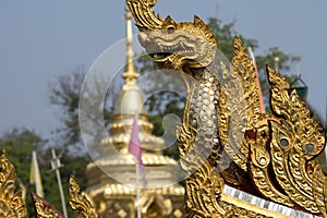 Naga , Dungeons & Dragon , Golden sculpture in Asia.