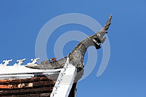 Naga on Laos temple roof