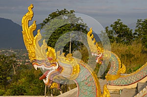 Naga at Phu Salao temple, Pakse, Laos. photo