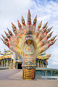 Naga sculpture was decorated with glazed tile