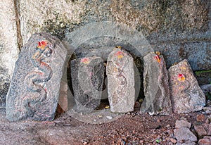 Naga sculptures at Sampige Siddeshwara Temple, Fort of Chitradurga, Karnataka, India