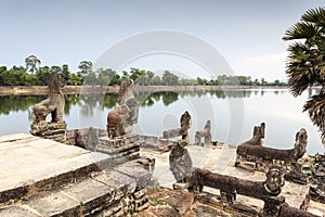 Naga at Srah Srang in Angkor