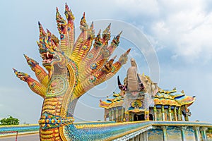 Naga statue in Ban Rai temple at Nakhonratchasima.