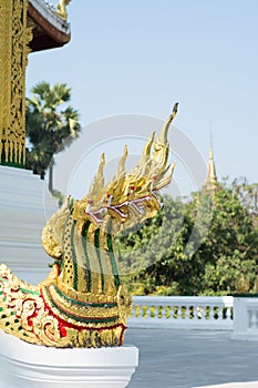 Naga statue at Haw Pha Bang