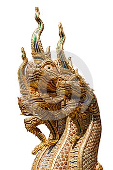 Naga statue On white background with chipping path.