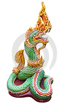 Naga Thai statue isolate photo