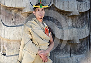 Naga tribal man with traditional headgear