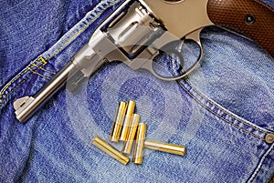 Nagan revolver with ammunition