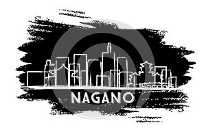 Nagano Japan City Skyline Silhouette. Hand Drawn Sketch. Business Travel and Tourism Concept with Modern Architecture