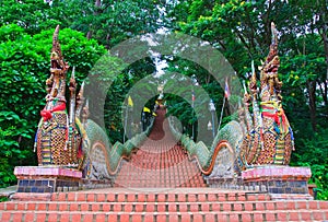 Nagas stairs of Wat Doi Suthep