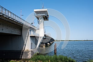 Nagele, Flevoland, The Netherlands - View over the Ketel bridge with the A6 freeway