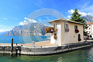 Nago-Torbole on the north shore of Lake Garda. Trentino, northern Italy, Europe.