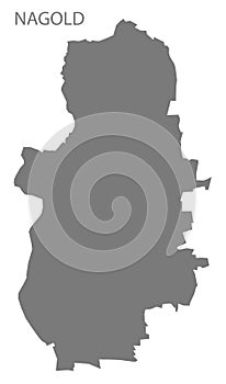 Nagold German city map grey illustration silhouette shape