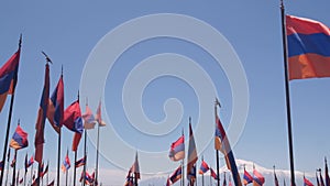 Nagorno-karabakh conflict, Azerbaijan war. Armenian flag on military cementary.