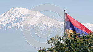 Nagorno-karabakh conflict, Azerbaijan war. Armenian flag on military cementary.
