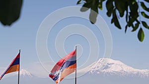 Nagorno-karabakh conflict, Azerbaijan war. Armenian flag on military cementary.