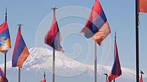 Nagorno-karabakh conflict, Azerbaijan war. Armenian flag on military cementary.